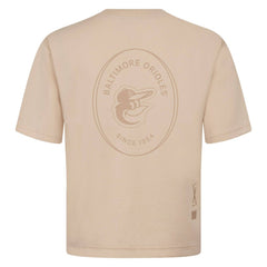 Baltimore Orioles Levelwear Signet Oversized Luxe Signature Knit T-Shirt Khaki