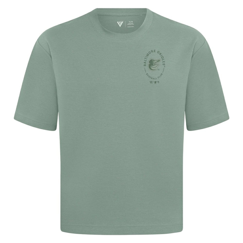 Baltimore Orioles Levelwear Signet Oversized Luxe Signature Knit T-Shirt Green