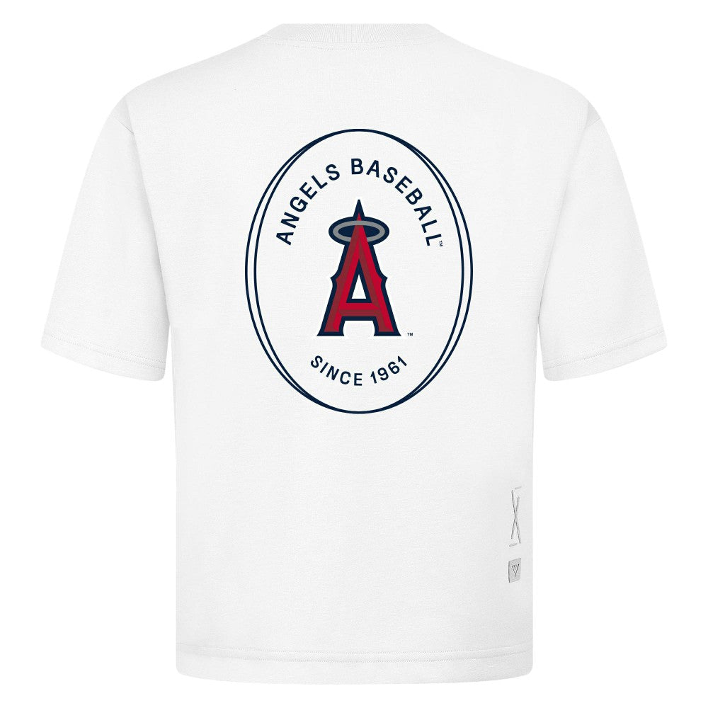 Los Angeles Angels Levelwear Register Oversized Luxe Signature Knit T-Shirt White