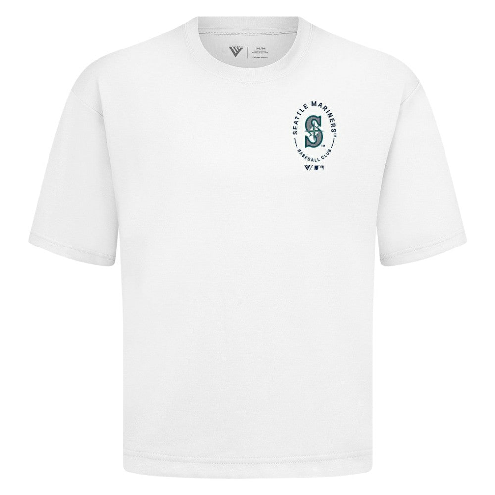 Seattle Mariners Levelwear Register Oversized Luxe Signature Knit T-Shirt White