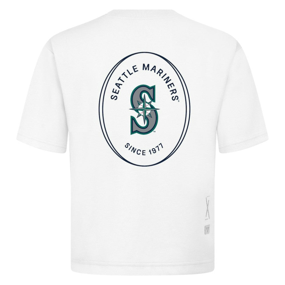 Seattle Mariners Levelwear Register Oversized Luxe Signature Knit T-Shirt White