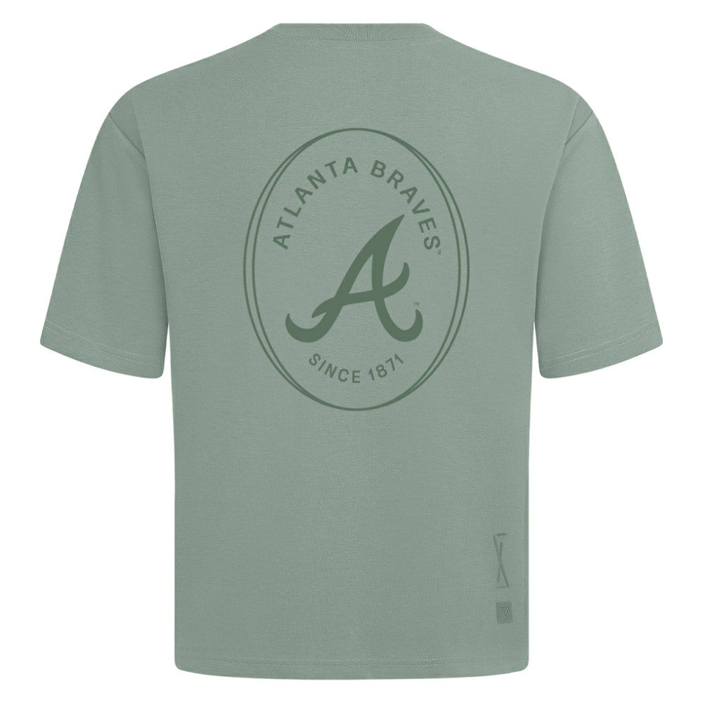 Atlanta Braves Levelwear Register Oversized Luxe Signature Knit T-Shirt Green