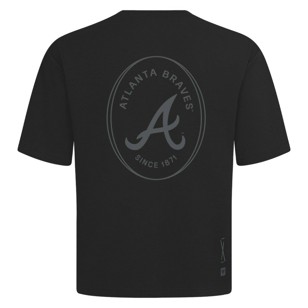 Atlanta Braves Levelwear Register Oversized Luxe Signature Knit T-Shirt Black