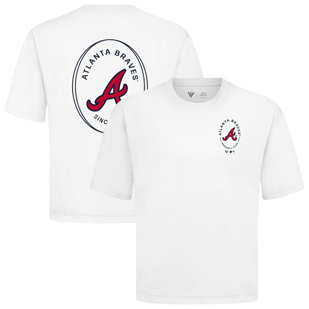 Atlanta Braves Levelwear Register Oversized Luxe Signature Knit T-Shirt White