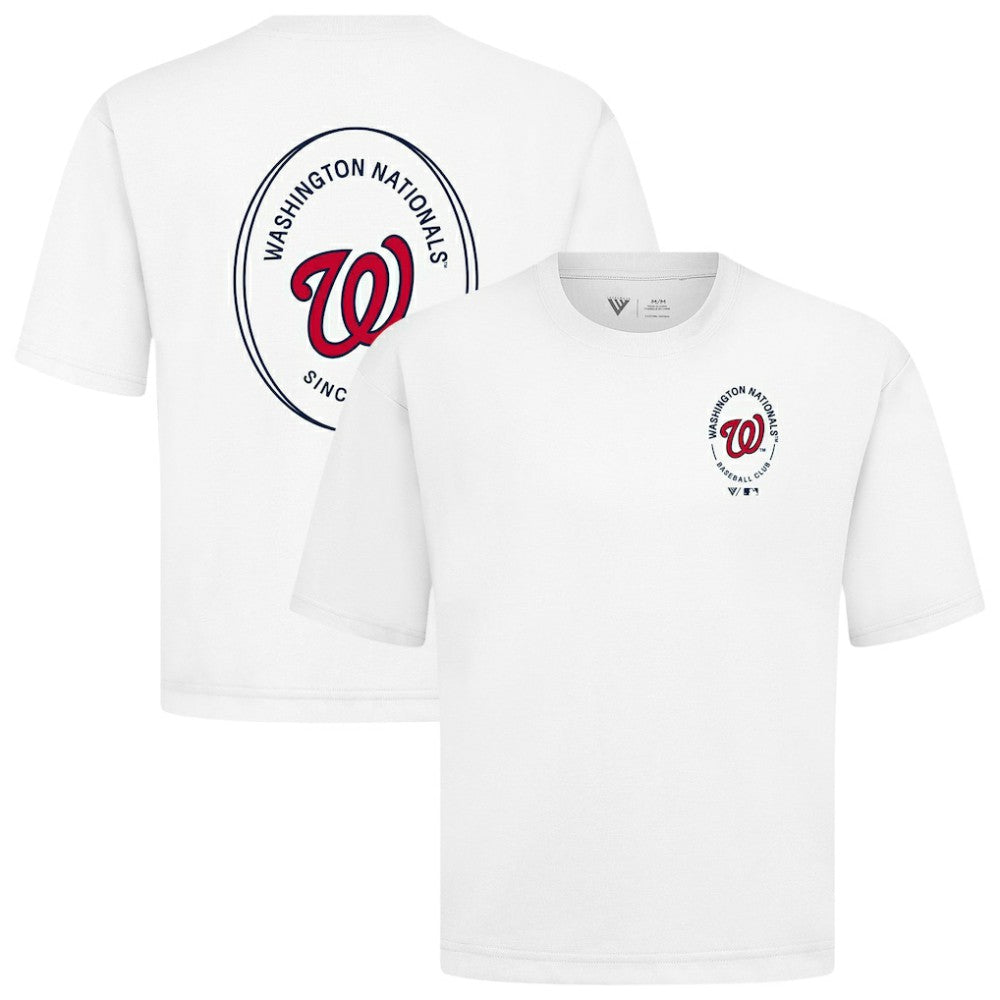 Washington Nationals Levelwear Register Oversized Luxe Signature Knit T-Shirt White