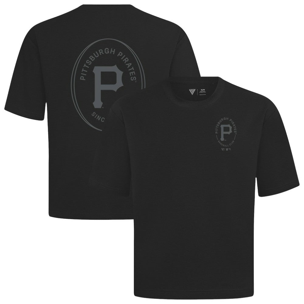 Pittsburgh Pirates Levelwear Register Oversized Luxe Signature Knit T-Shirt Black