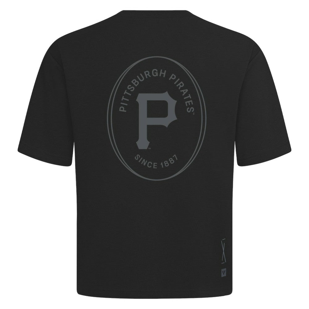 Pittsburgh Pirates Levelwear Register Oversized Luxe Signature Knit T-Shirt Black
