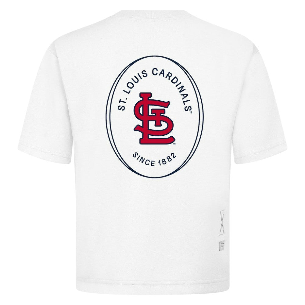 St. Louis Cardinals Levelwear Register Oversized Luxe Signature Knit T-Shirt White
