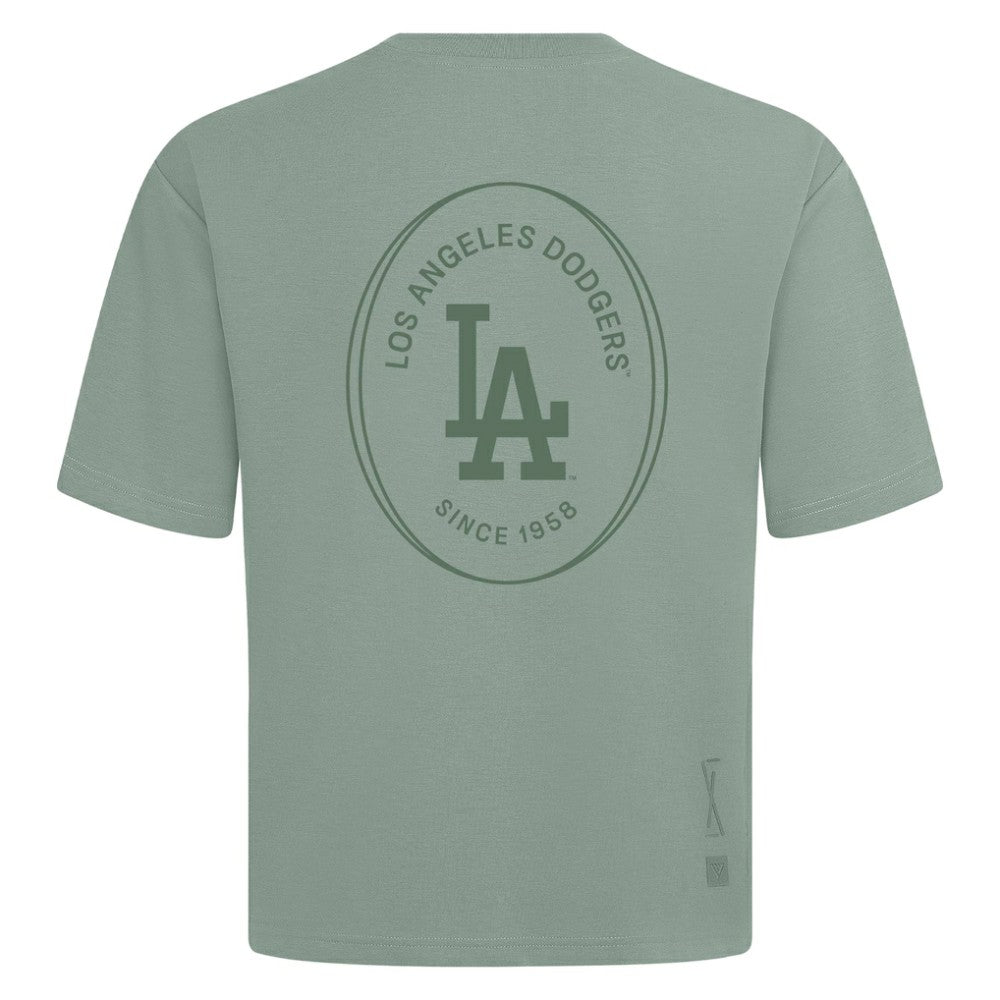 Los Angeles Dodgers Levelwear Register Oversized Luxe Signature Knit T-Shirt Green
