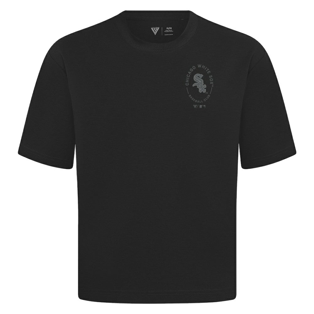 Chicago White Sox Levelwear Register Oversized Luxe Signature Knit T-Shirt Black