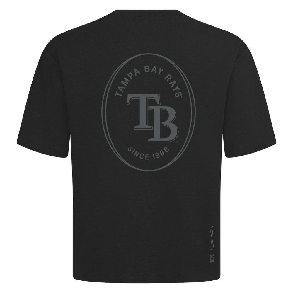 Tampa Bay Rays Levelwear Register Oversized Luxe Signature Knit T-Shirt Black