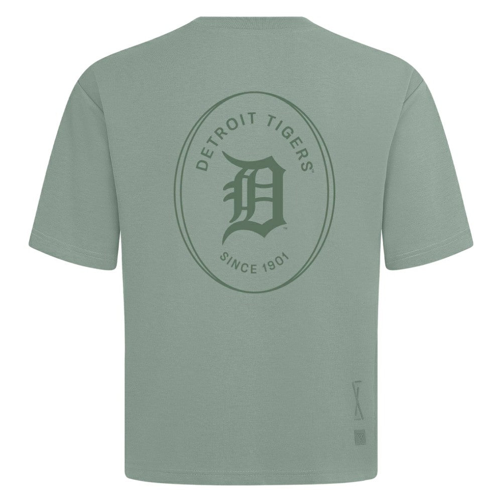 Detroit Tigers Levelwear Register Oversized Luxe Signature Knit T-Shirt Green