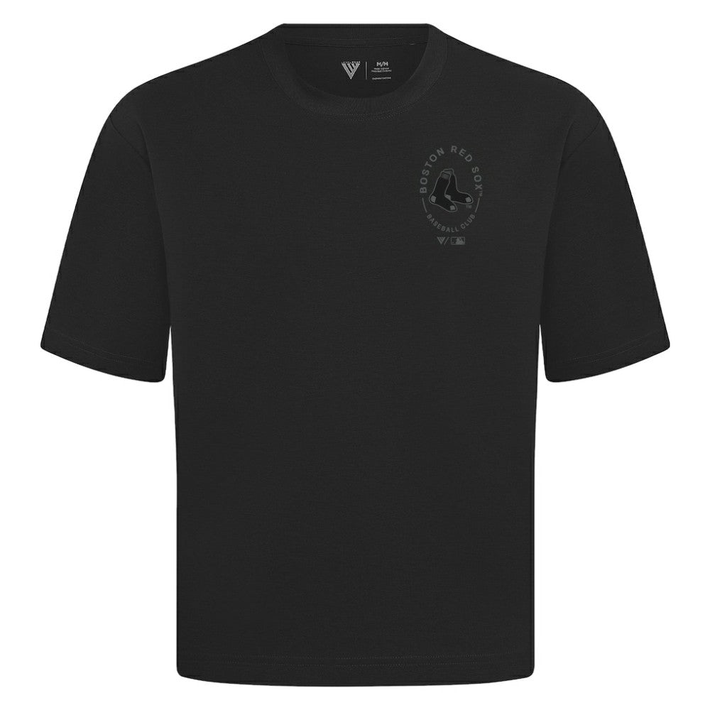 Boston Red Sox Levelwear Register Oversized Luxe Signature Knit T-Shirt Black