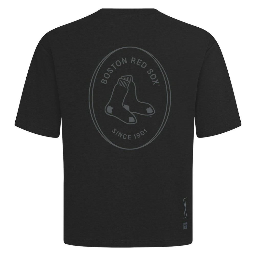 Boston Red Sox Levelwear Register Oversized Luxe Signature Knit T-Shirt Black