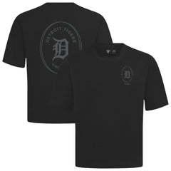 Detroit Tigers Levelwear Register Oversized Luxe Signature Knit T-Shirt Black