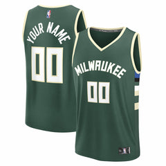 Milwaukee Bucks Youth Fast Break Custom Replica Jersey - Green - Icon Edition sale