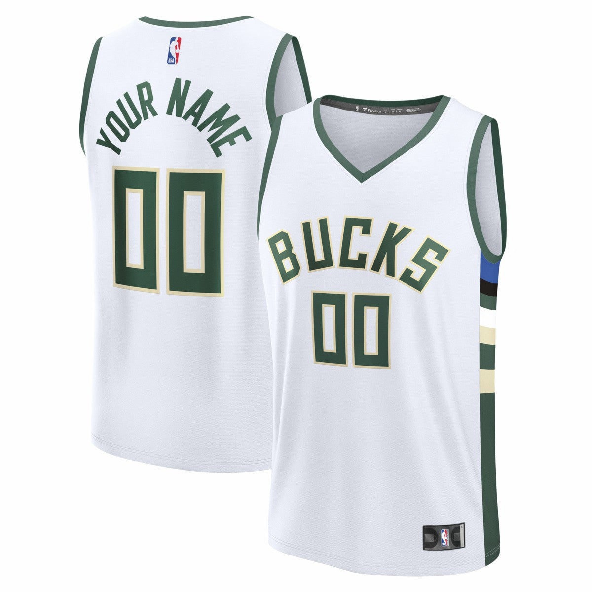 Milwaukee Bucks Fast Break Custom Jersey - Association Edition - White outlet