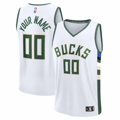 Milwaukee Bucks Fast Break Custom Jersey - Association Edition - White outlet