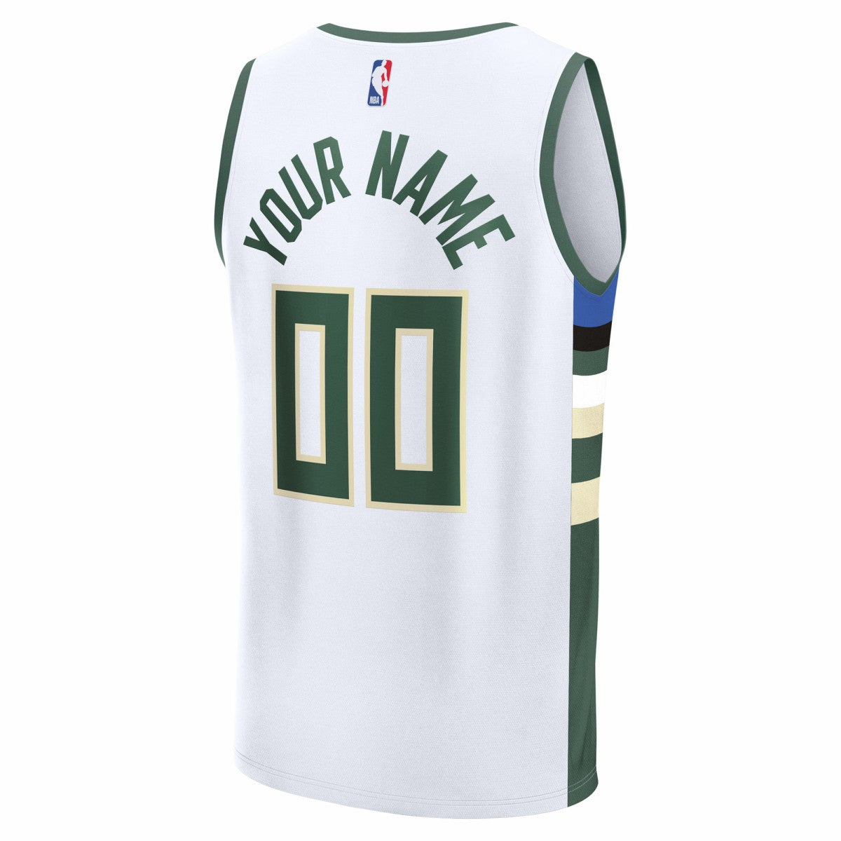Milwaukee Bucks Fast Break Custom Jersey - Association Edition - White outlet