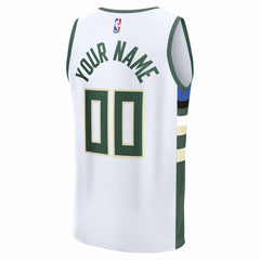 Milwaukee Bucks Fast Break Custom Jersey - Association Edition - White outlet