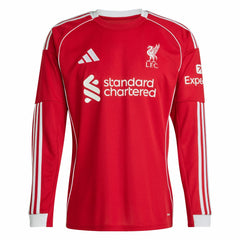 Liverpool 2025/26 Home Replica Long Sleeve Jersey - Red on sale