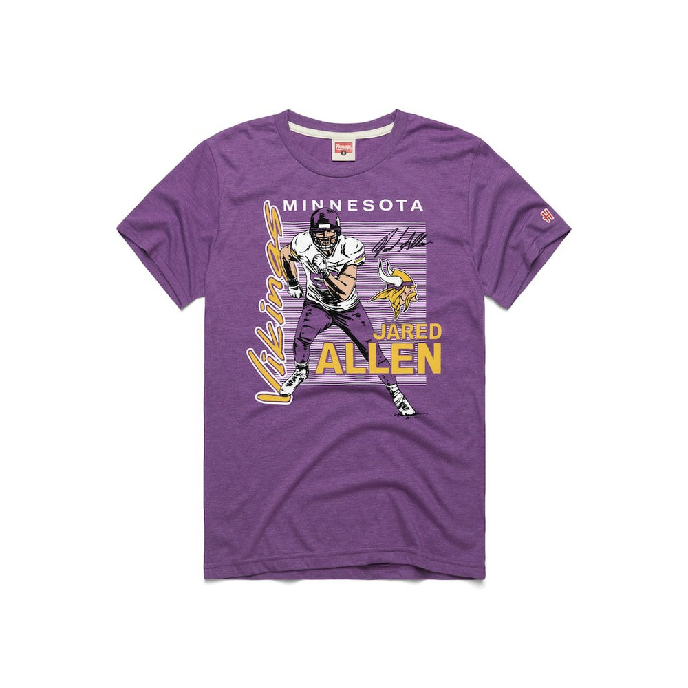 Jared Allen Minnesota Vikings Homage Unisex HOF Player Graphic Tri-Blend T-Shirt - Purple cheap