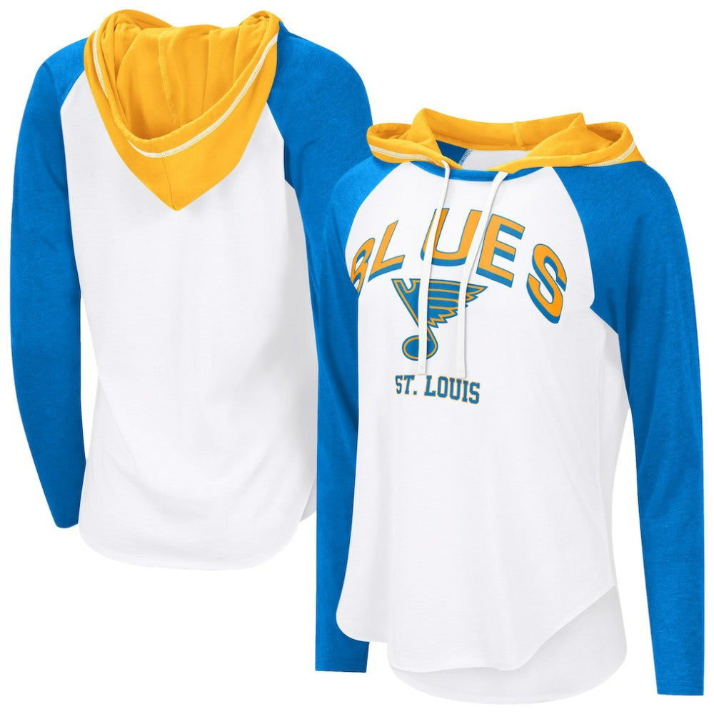 St. Louis Blues G-III 4Her by Carl Banks Women's MVP Hooded Long-Sleeve T-Shirt - White T-shirts