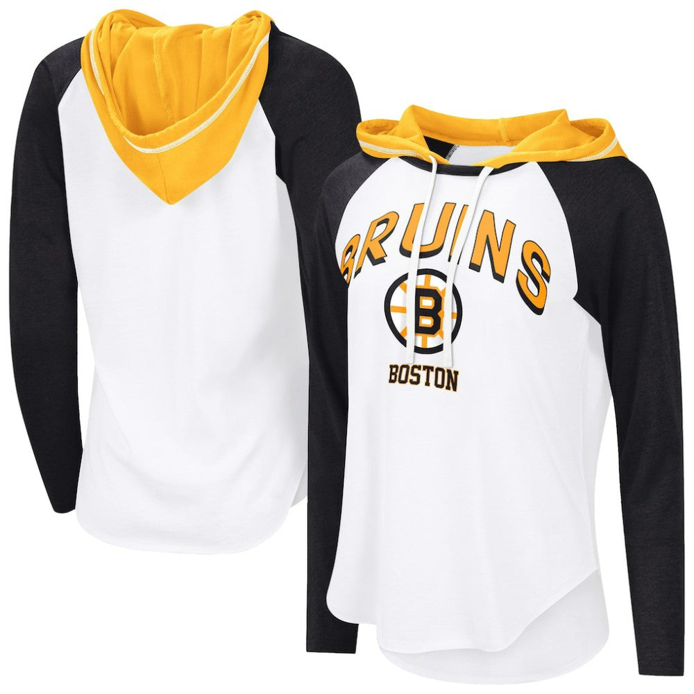 Boston Bruins G-III 4Her by Carl Banks Women's MVP Hooded Long-Sleeve T-Shirt - White T-shirts