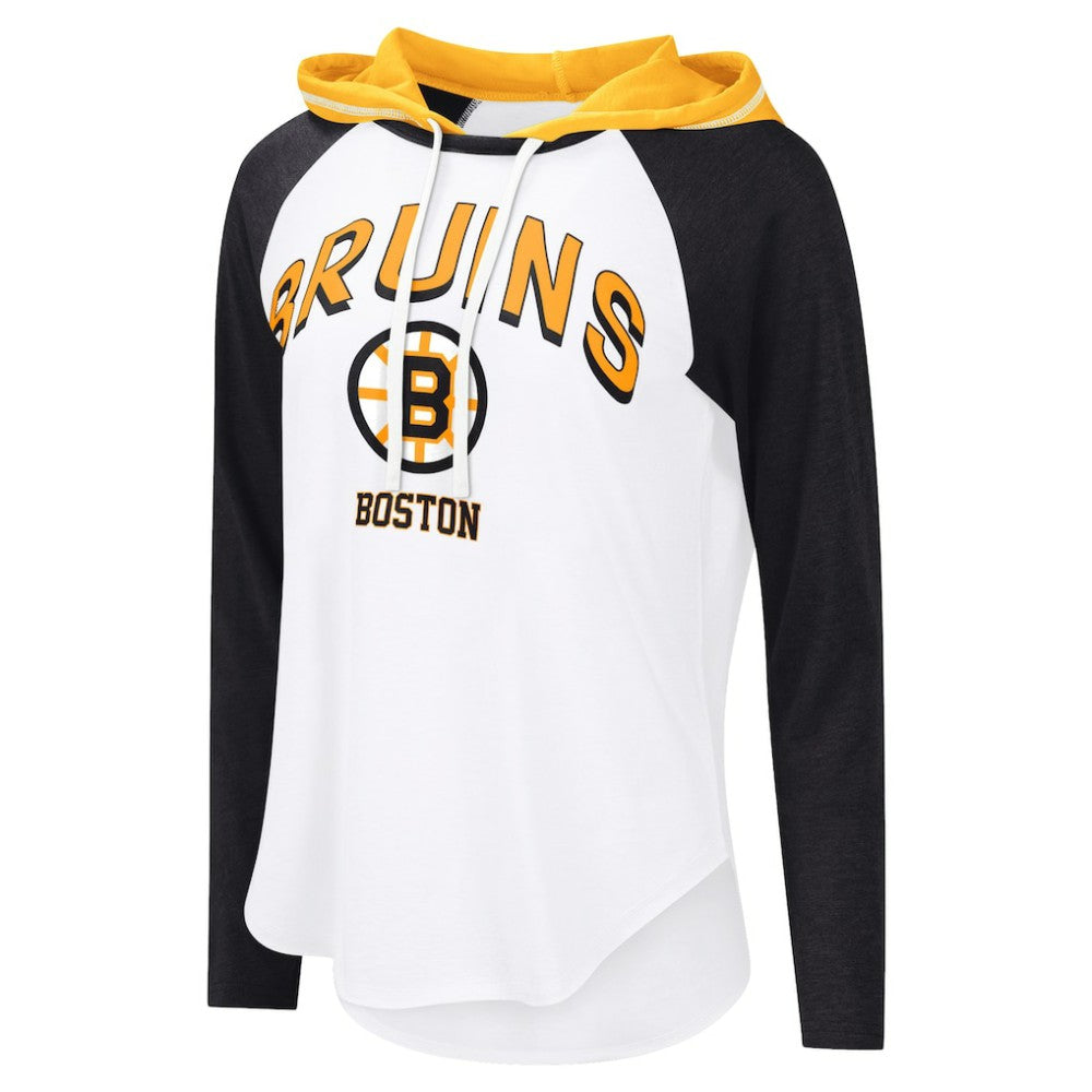Boston Bruins G-III 4Her by Carl Banks Women's MVP Hooded Long-Sleeve T-Shirt - White T-shirts