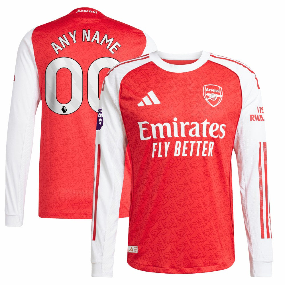 Arsenal 2025/26 Home Long Sleeve Custom Jersey - Red outlet
