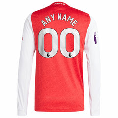 Arsenal 2025/26 Home Long Sleeve Custom Jersey - Red outlet