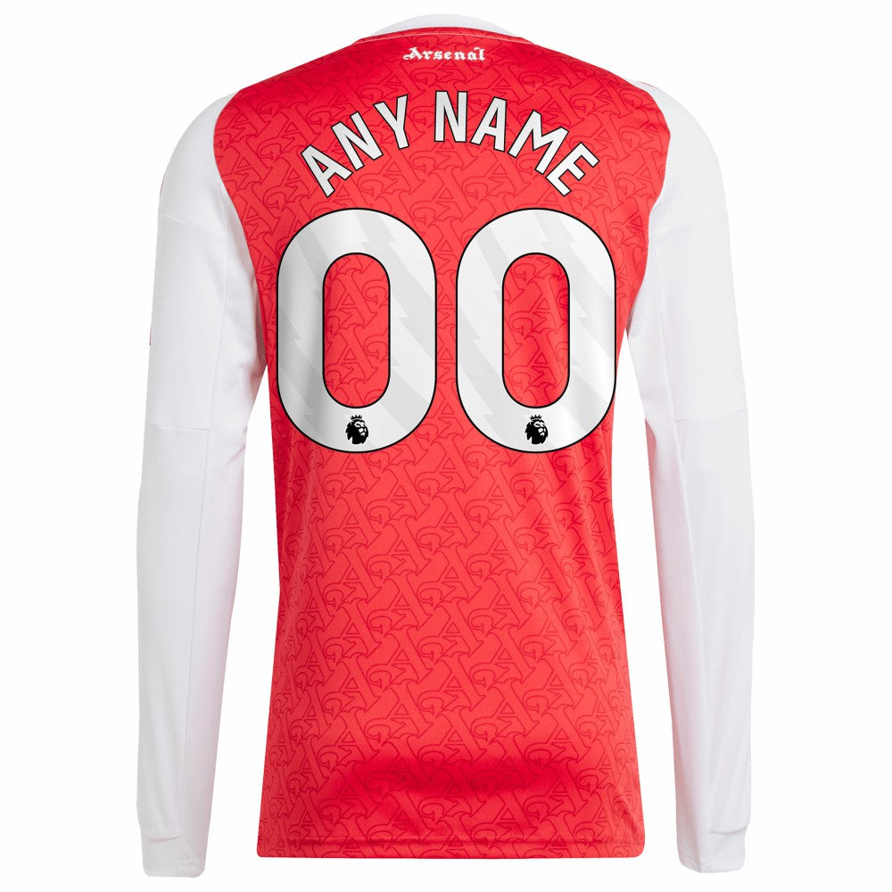 Arsenal 2025/26 Home Replica Long Sleeve Custom Jersey - Red discount