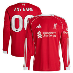 Liverpool 2025/26 Home Custom Replica Long Sleeve Jersey - Red outlet
