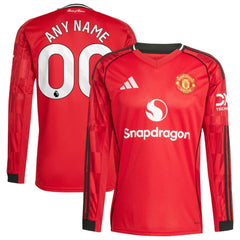 Manchester United Home 2025/26 Custom Replica Long Sleeve Jersey - Red discount