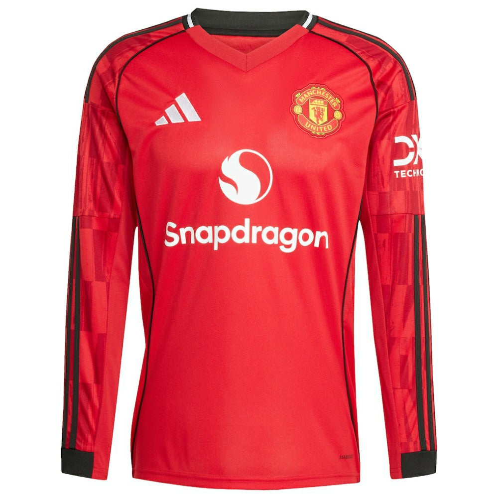 Manchester United Home 2025/26 Custom Replica Long Sleeve Jersey - Red discount