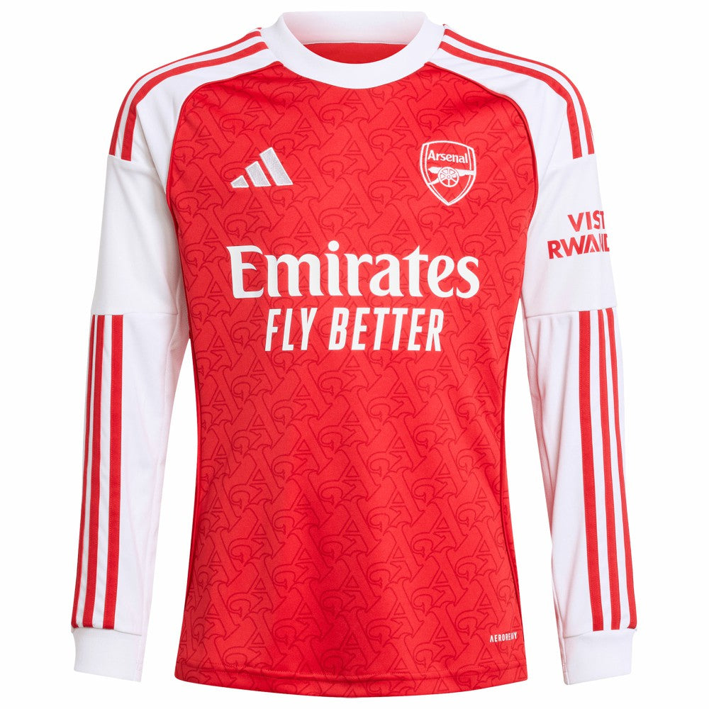 Arsenal Youth 2025/26 Home Replica Long Sleeve Custom Jersey - Red discount