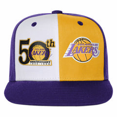 Los Angeles Lakers Youth 50th Anniversary Duo Front Snapback Hat - Purple on sale