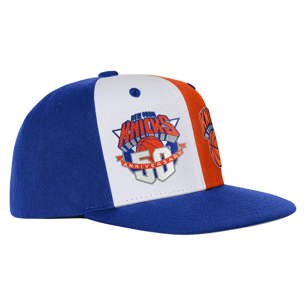 New York Knicks Youth 50th Anniversary Duo Front Snapback Hat - Blue discount