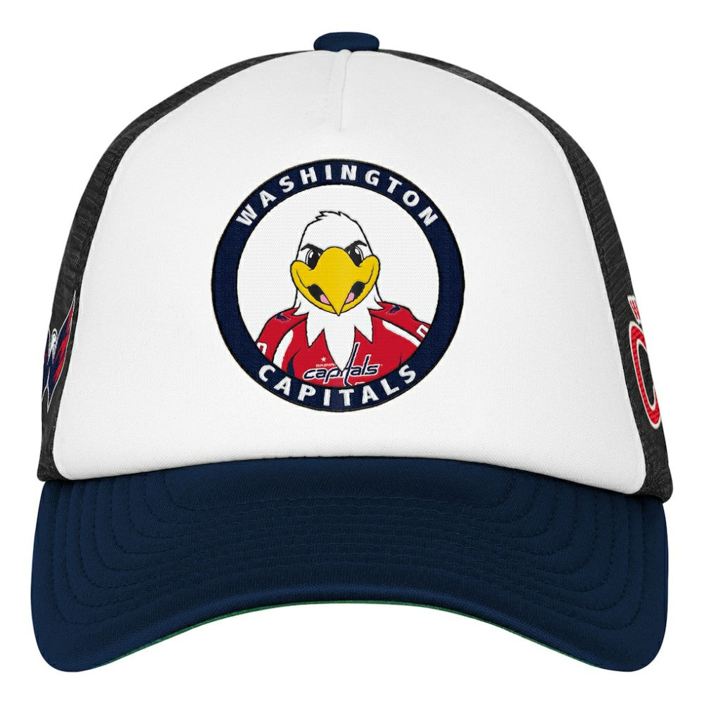 Washington Capitals Mitchell & Ness Youth Mascot Adjustable Trucker Hat - White Hats