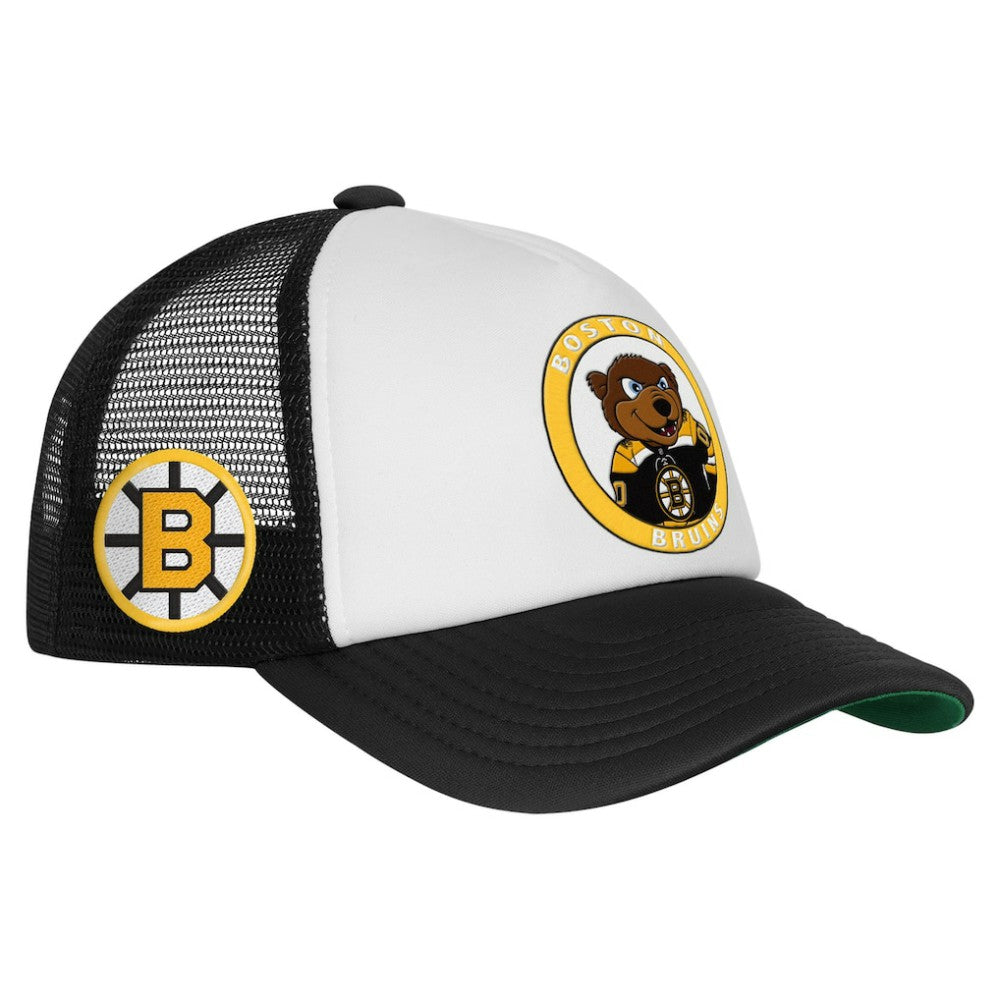 Boston Bruins Mitchell & Ness Youth Mascot Adjustable Trucker Hat - White Hats