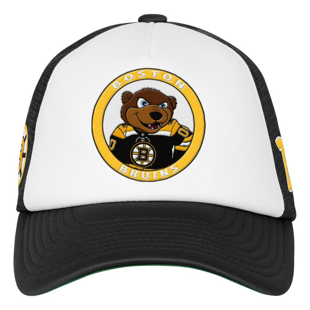 Boston Bruins Mitchell & Ness Youth Mascot Adjustable Trucker Hat - White Hats