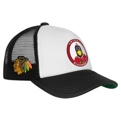 Chicago Blackhawks Mitchell & Ness Youth Mascot Adjustable Trucker Hat - White Hats