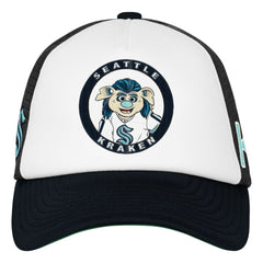 Seattle Kraken Mitchell & Ness Youth Mascot Adjustable Trucker Hat - White Hats