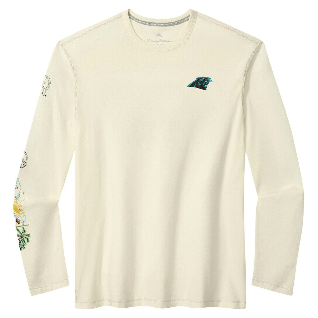 Carolina Panthers Oasis Endzone Lux Long Sleeve T-Shirt - Cream for sale