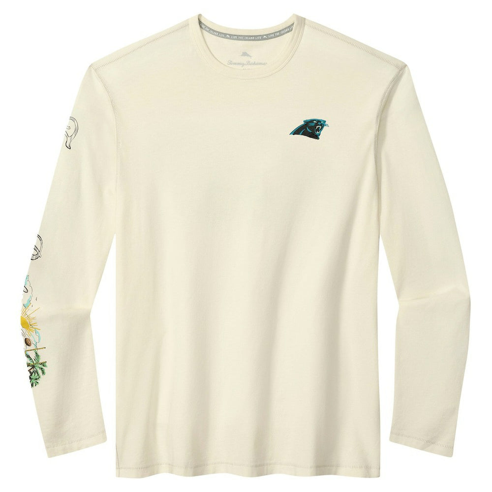 Carolina Panthers Oasis Endzone Lux Long Sleeve T-Shirt - Cream for sale