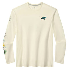 Carolina Panthers Oasis Endzone Lux Long Sleeve T-Shirt - Cream for sale