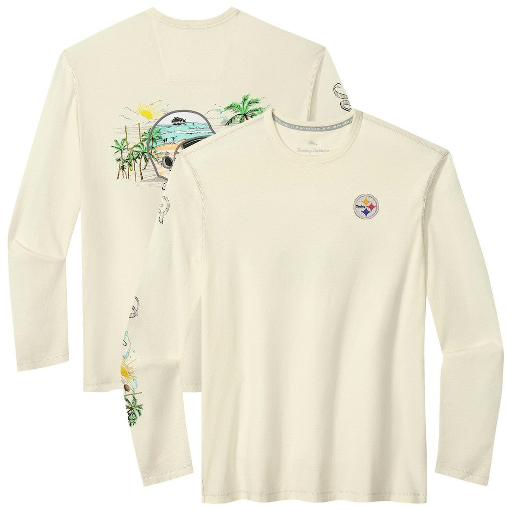 Pittsburgh Steelers Oasis Endzone Lux Long Sleeve T-Shirt - Cream for sale