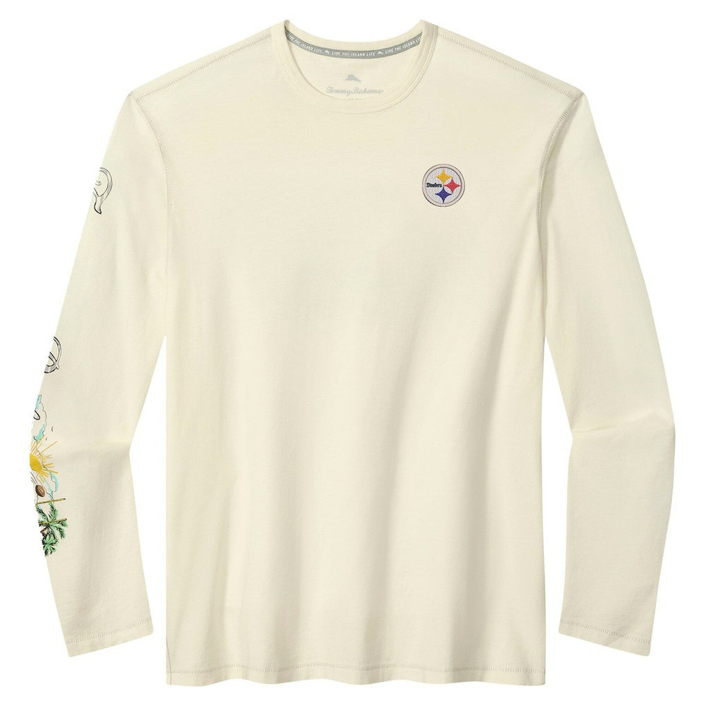 Pittsburgh Steelers Oasis Endzone Lux Long Sleeve T-Shirt - Cream for sale