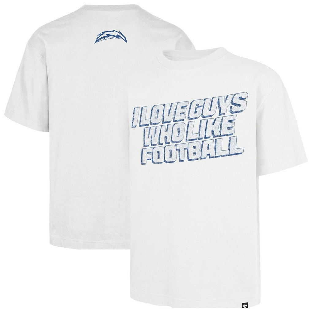 Los Angeles Chargers '47 Unisex I Love Guys Who Like Football Foundation T-Shirt - White online