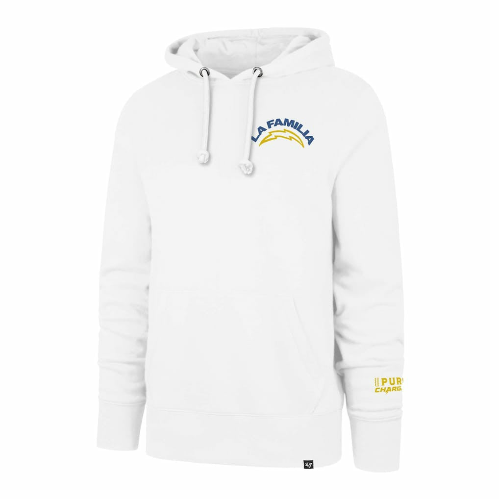 Los Angeles Chargers '47 La Familia Headline Pullover Hoodie - White outlet